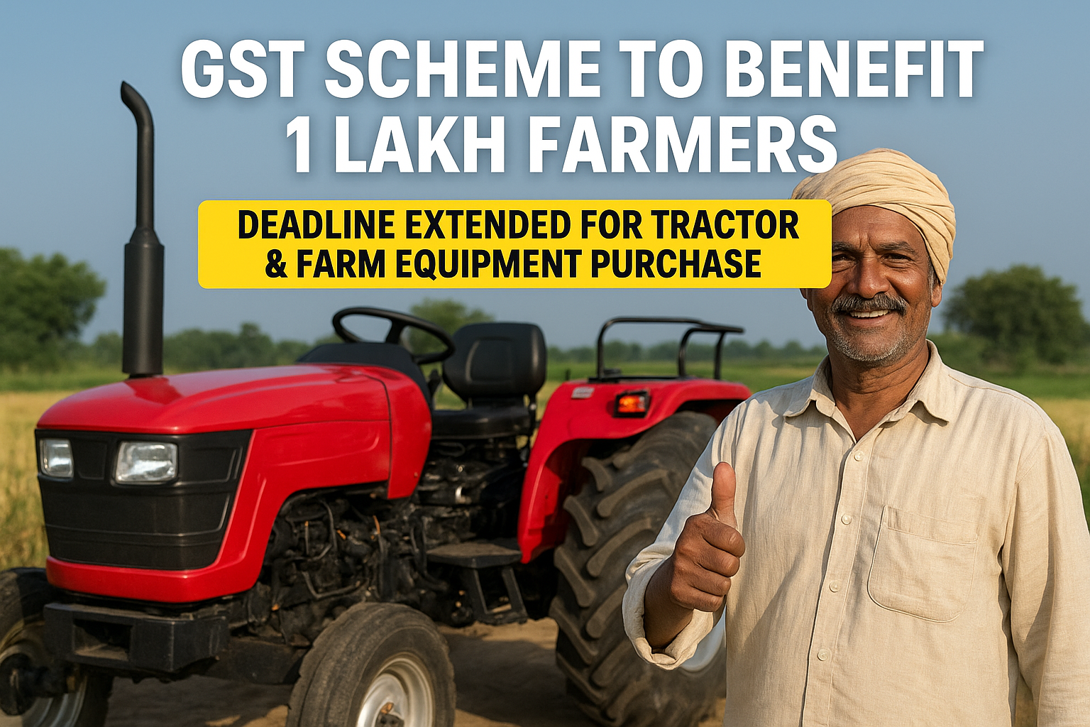 GST Scheme To Benefit 1 Lakh Farmers, Government Extends Deadline For Purchasing Tractors & Farm Equipment